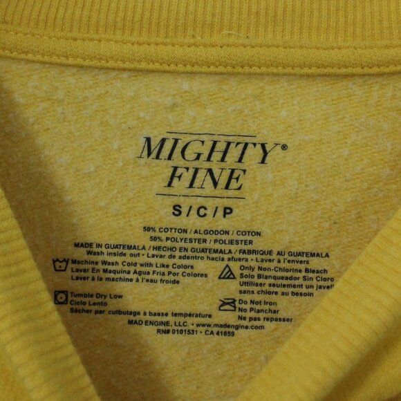 Mighty Fine Small Cotton Blend Yellow Strong Black Woman Crew Neck Sweater - Picture 3 of 5